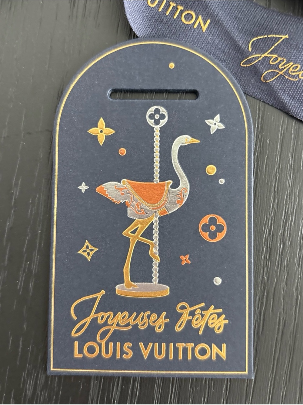 Louis Vuitton Authentic Joyeuses Fetes Limited Edition Holiday Gift Tag Ribbon